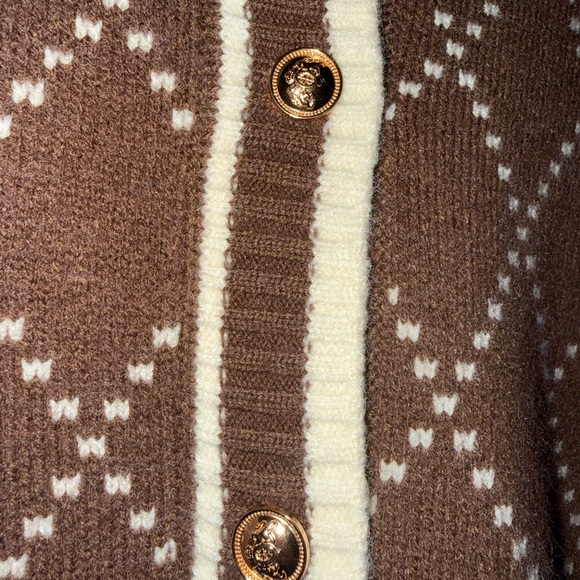 SHEIN Brown and Cream Cardigan - Picture 4 of 5